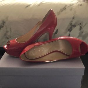 Marc Fisher patent red pumps